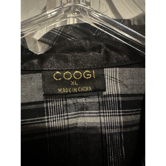 COOGI Women’s Black Embellished Button Shirt Gold Accents Size XL Smocked Waist - Picture 9 of 15